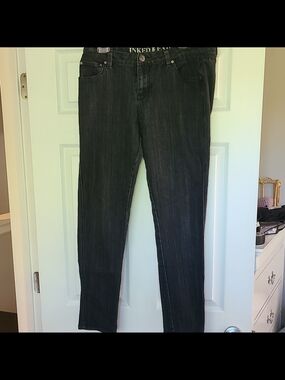Inked & Faded Women’s Curvy Skinny Jeans Sz 12 Black Wash Denim Stretch 5P